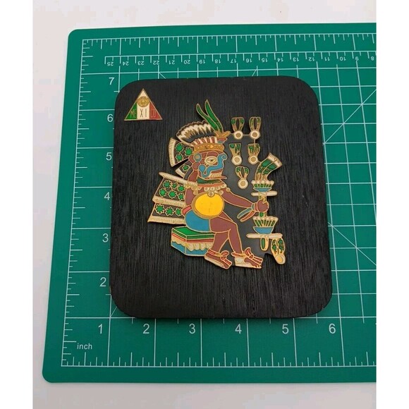 Aztec Rain God Mayan Calendar March Birthday Artacoxpan Wood Wall Mexican Art - Picture 3 of 4